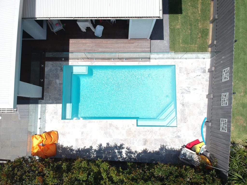 birds eye view of a pool